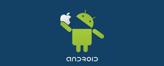 Android Logo eating the Apple Logo