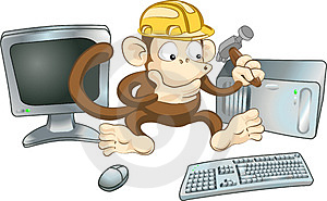 monkey fixes computer