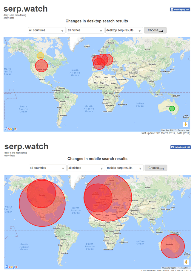 SERP Watch March 9, 2017 - Google Update Fred