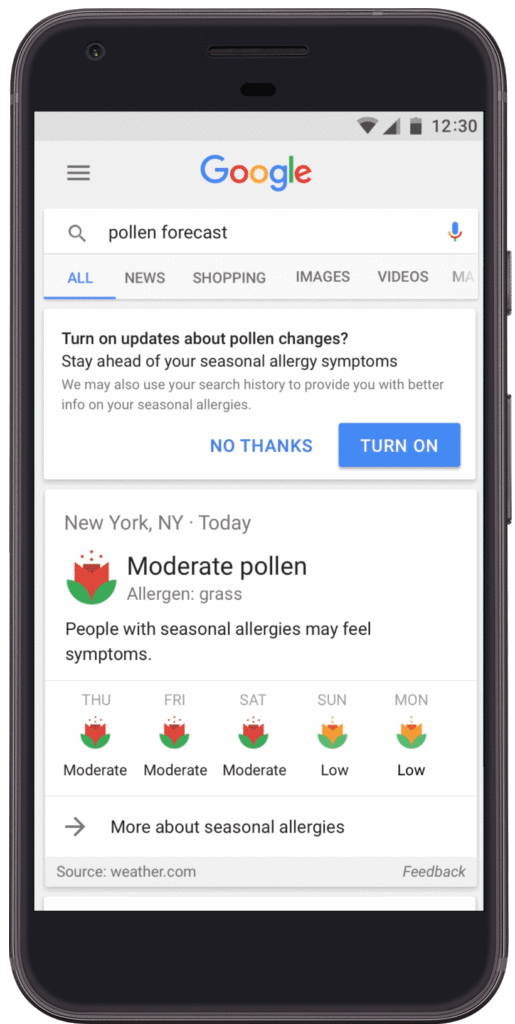 Google gives allergy sufferers a heads-up on pollen levels via mobile search