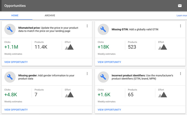 Google Merchant Center Now Finds ‘Opportunities’ for Improving Campaigns