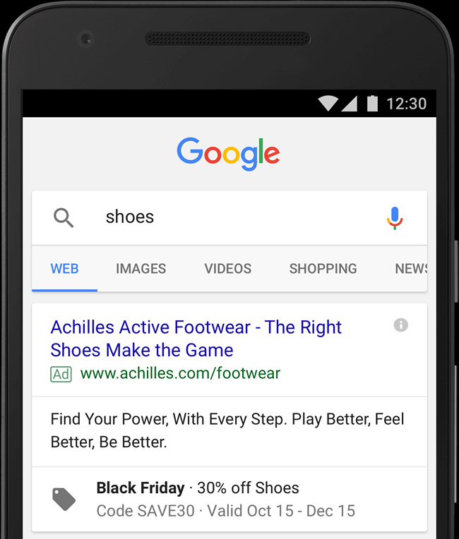 Google rolls out AdWords promotion extensions, custom intent audiences & ad variations for testing