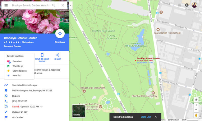 Google Maps enables creating & sharing lists on desktop version