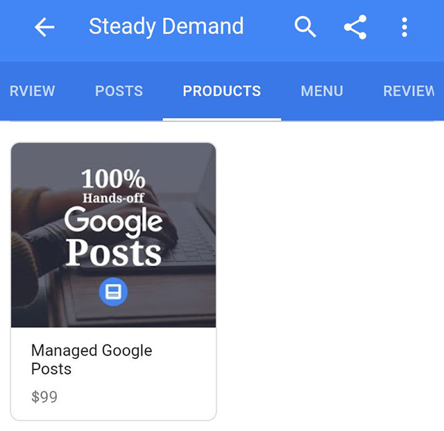 Google Posts adds products and offers