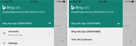 Bing Ads app gets multi-user access to toggle between accounts & ability to add funds