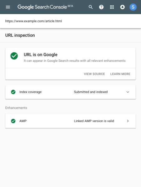 Google Search Console releases URL inspection tool